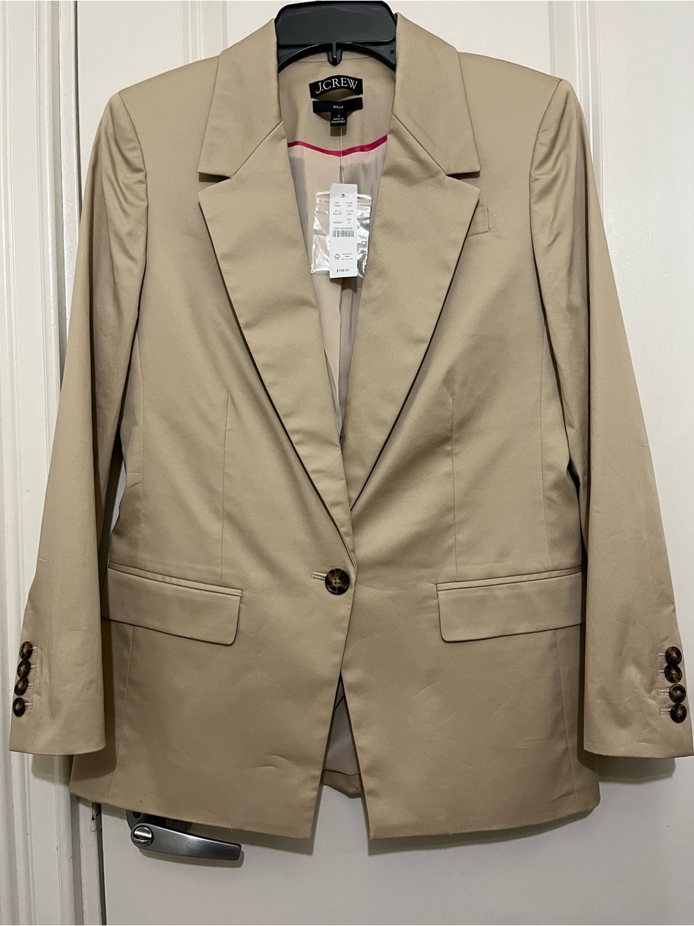 J. Crew NWT Beige Willa Cotton Chino Blazer Sz 2